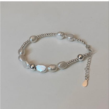 925 Sterling Bracelet Silver Pearl Beaded Faux