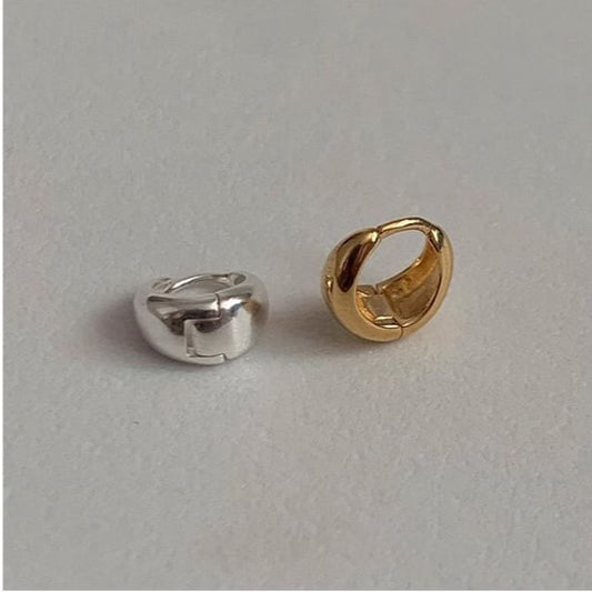 Glossy Sterling Hoop Silver 925 Earring