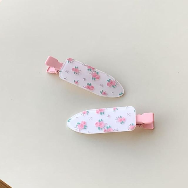 Patterned Hair Acrylic Clip Set of 2: