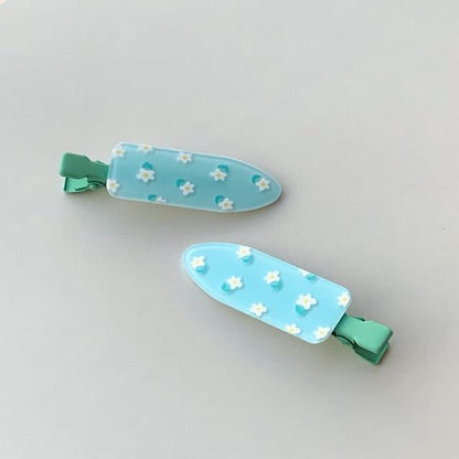 Patterned Hair Acrylic Clip Set of 2: