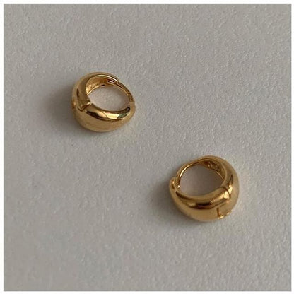 Glossy Sterling Hoop Silver 925 Earring