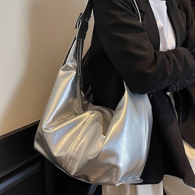 Panel Buckle Shoulder Bag