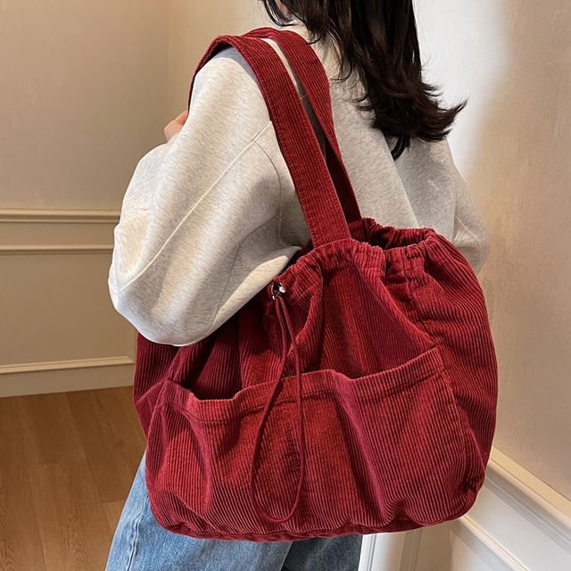 Bungee Cord Plain Shoulder Bag