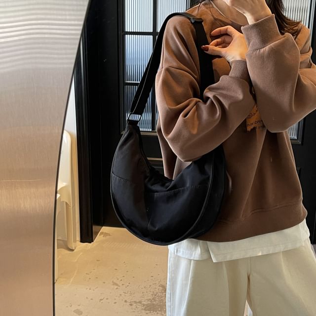 Textile Plain Hobo Bag