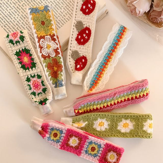 Crochet Patterned Wide Headband