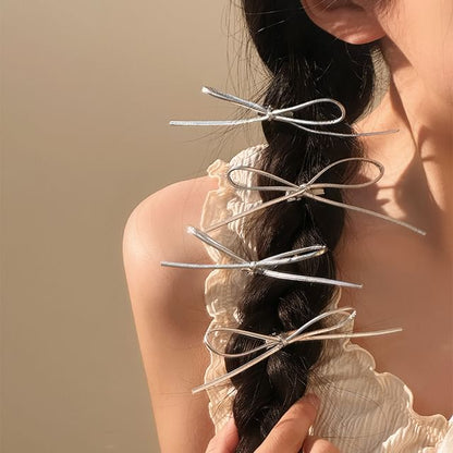Set Bow Metallic Hair Clip