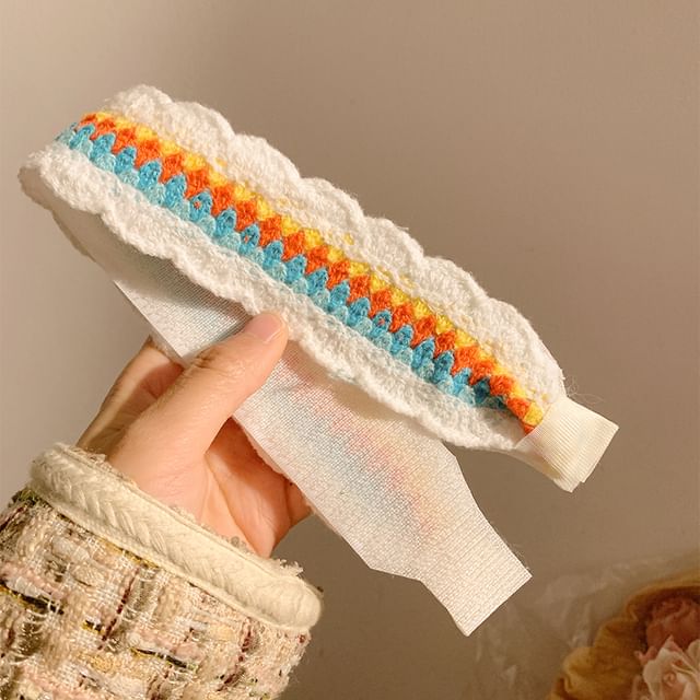 Crochet Patterned Wide Headband