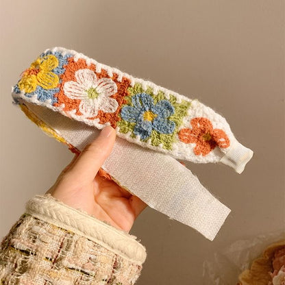 Crochet Patterned Wide Headband