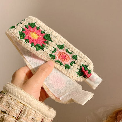 Crochet Patterned Wide Headband