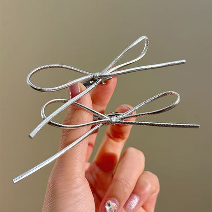 Set Bow Metallic Hair Clip