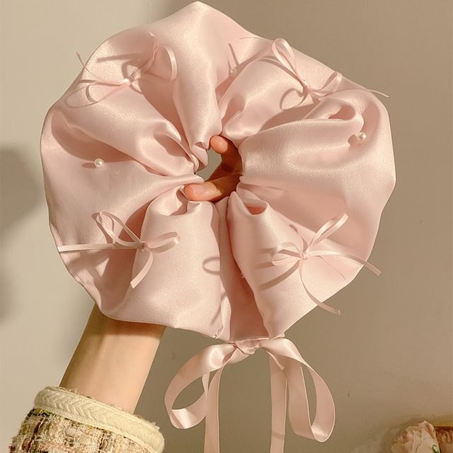 Satin Scrunchie Bow Plain
