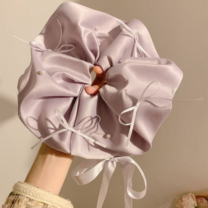 Satin Scrunchie Bow Plain