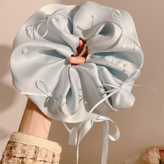 Satin Scrunchie Bow Plain