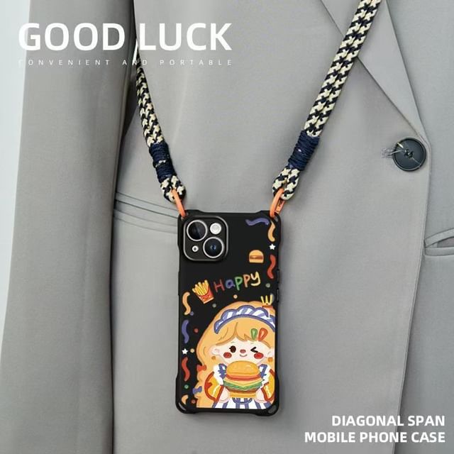 Girl Case Lanyard / Phone Strap Burger Set