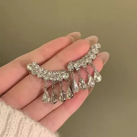 Earring Rhinestone CZ Climber