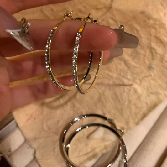 Hoop Earring Rhinestone