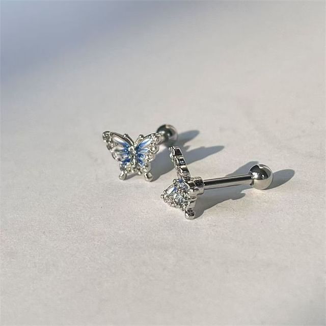 Butterfly Stud Earring Rhinestone