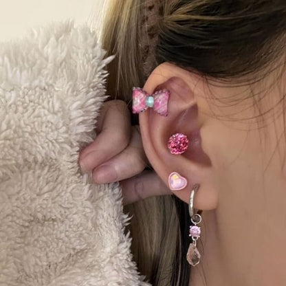 Bow Rose Alloy Earring