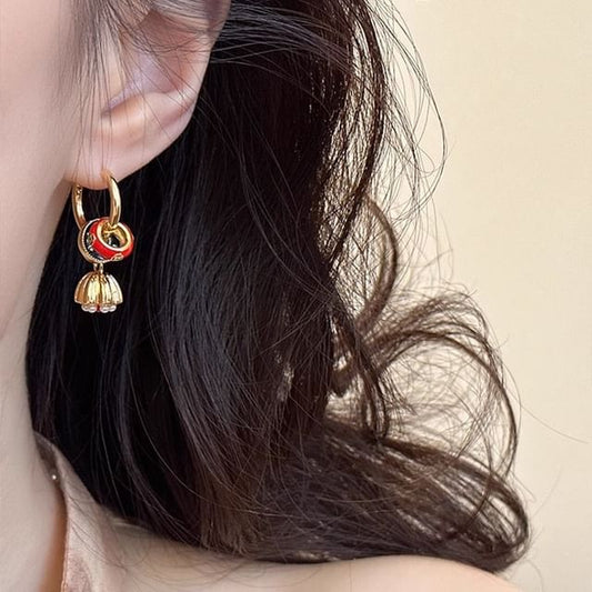 Drop Lotus Alloy Earring
