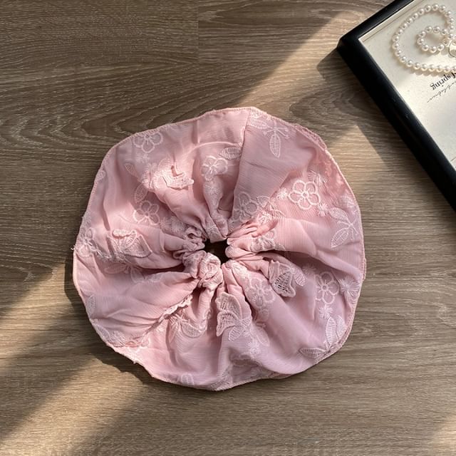 Scrunchie Butterfly Embroidered