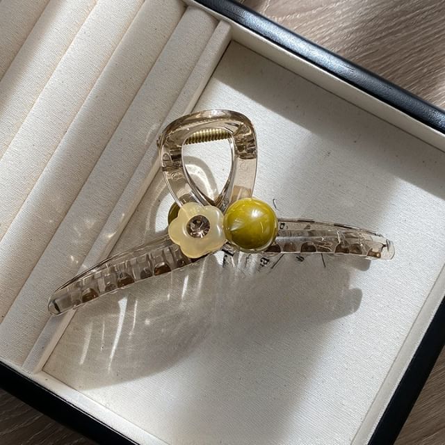 Acrylic Faux Claw Hair Flower Pearl