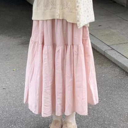 Smooth Midi A-Line Skirt with Elevated Waistband