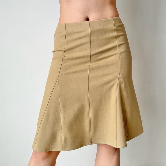 Plain High Rise Mini A-Line Skirt