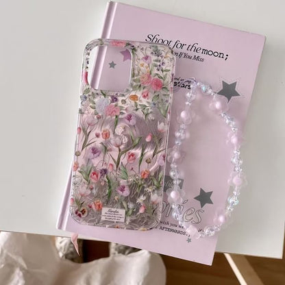 / Floral Strap Case Phone Set