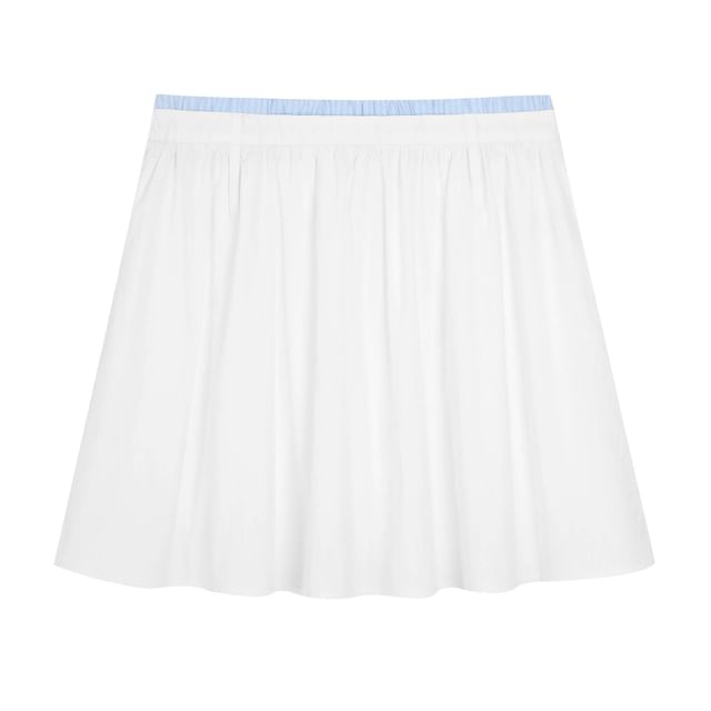 Plus Size Solid A-Line Mini Skirt with High Waist