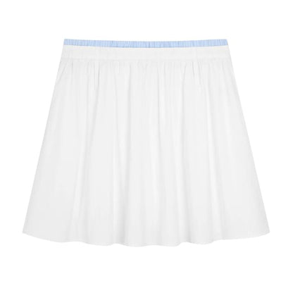 Plus Size Solid A-Line Mini Skirt with High Waist