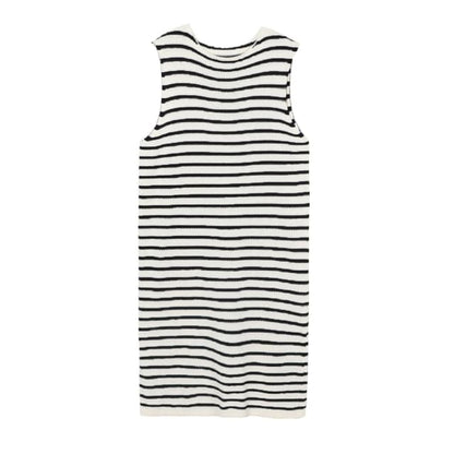 Striped Knit Sleeveless Maxi Dress