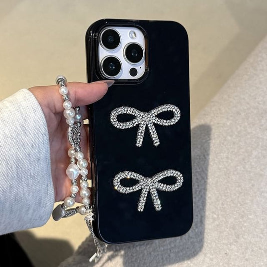 Bow Rhinestone Case Phone