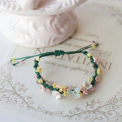 String Bracelet Bead Flower