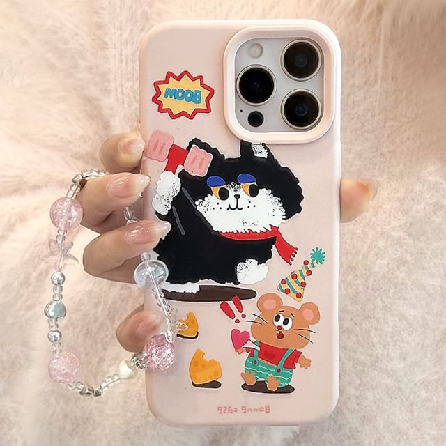Set Phone Strap Cartoon Bead Case / Print
