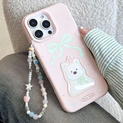 Case Set Strap / Dog Bead Print Phone