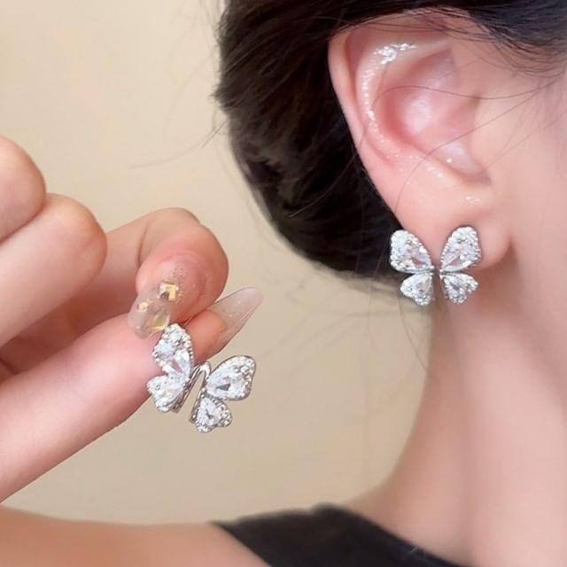 Butterfly Earring Rhinestone Stud