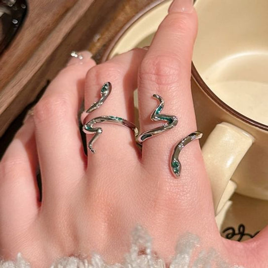 Ring Open Snake Rhinestone