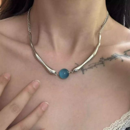 Alloy Eye Choker Cat Bead Faux Stone