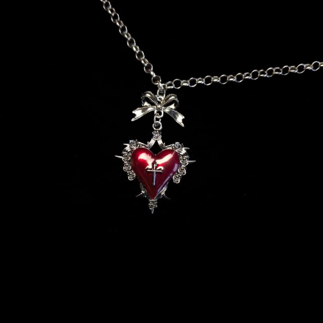 Alloy Necklace Pendant Heart Cross