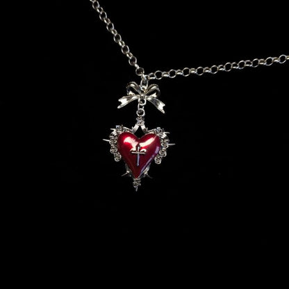 Alloy Necklace Pendant Heart Cross