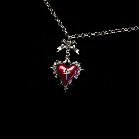 Alloy Necklace Pendant Heart Cross
