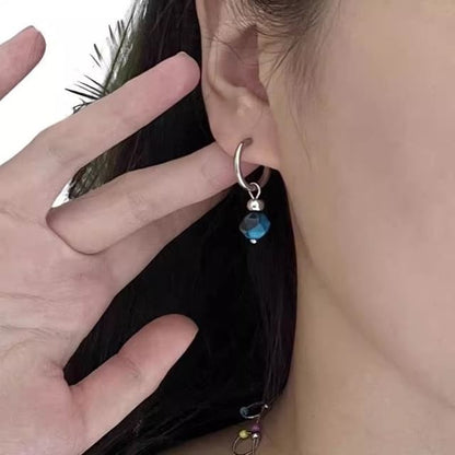 Faux Alloy Drop Gemstone Earring