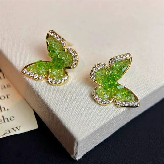 Rhinestone Butterfly Stud Earring