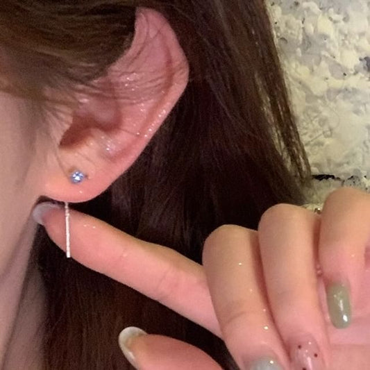 Rhinestone Earring Threader Flower