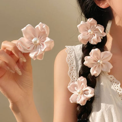 Clip Pearl Faux Flower Hair / Set