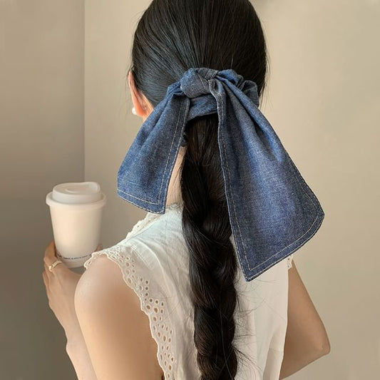 Denim Bow Scrunchie
