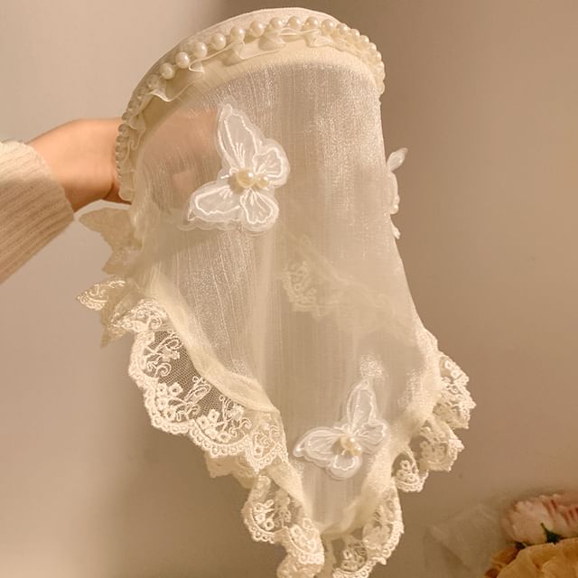 Trim Lace Headband Applique Butterfly