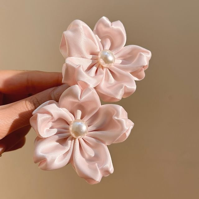Clip Pearl Faux Flower Hair / Set