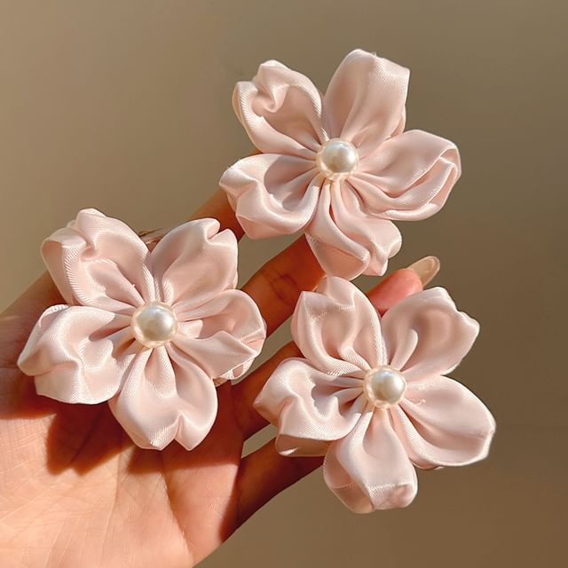 Clip Pearl Faux Flower Hair / Set
