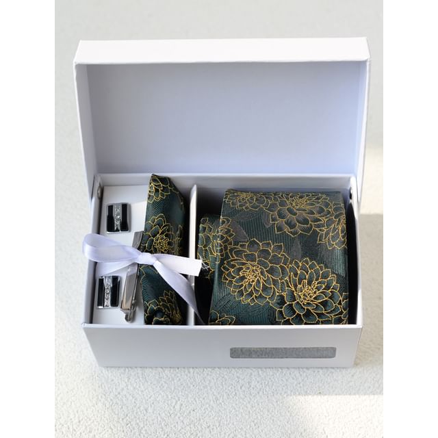Jacquard Neck Tie / Pocket Square / Tie Clip / Cufflinks / Set (Various Designs)